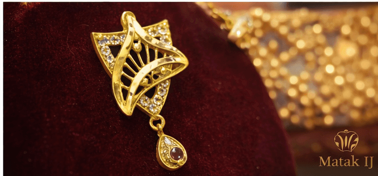 Matak IJ || Royal Leaf Designer Gold-Plated Necklace Set with Earrings (Free) 16716