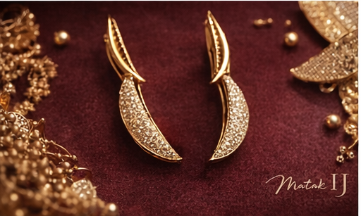 Matak IJ || Elegant Gold-Tone Designer Necklace Set with Earrings (Free) 17649