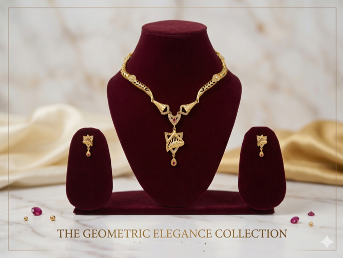 Matak IJ || Royal Leaf Designer Gold-Plated Necklace Set with Earrings (Free) 16716