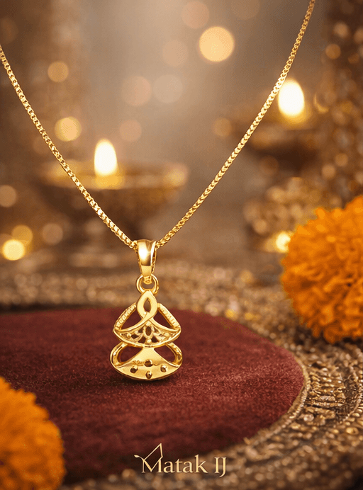 Matak IJ || Elegant Traditional Gold Pendant Necklace | Minimal Classic Design | 16955