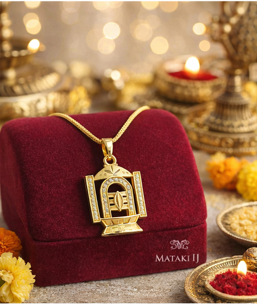 Matak IJ || Divine Temple Design Gold Pendant Necklace 12293