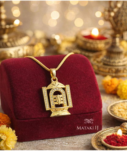 Matak IJ || Divine Temple Design Gold Pendant Necklace 12293
