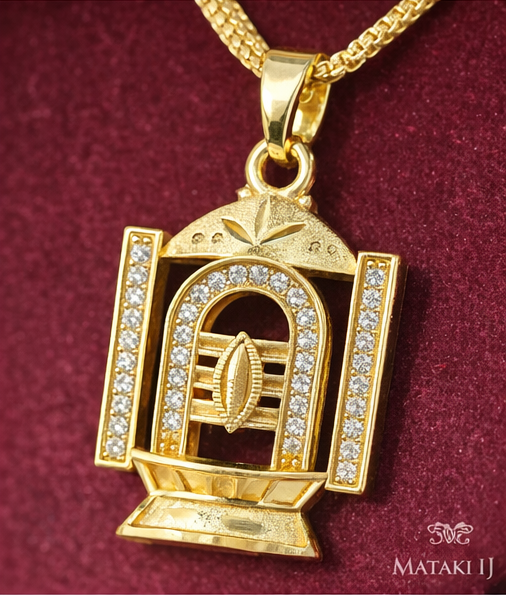 Matak IJ || Divine Temple Design Gold Pendant Necklace 12293