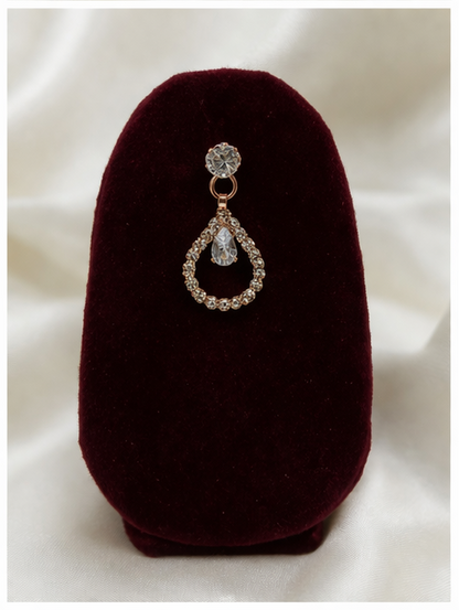 Matak IJ || Elegant Rose Gold Sparkle Necklace Set with Earrings (Free) 17468